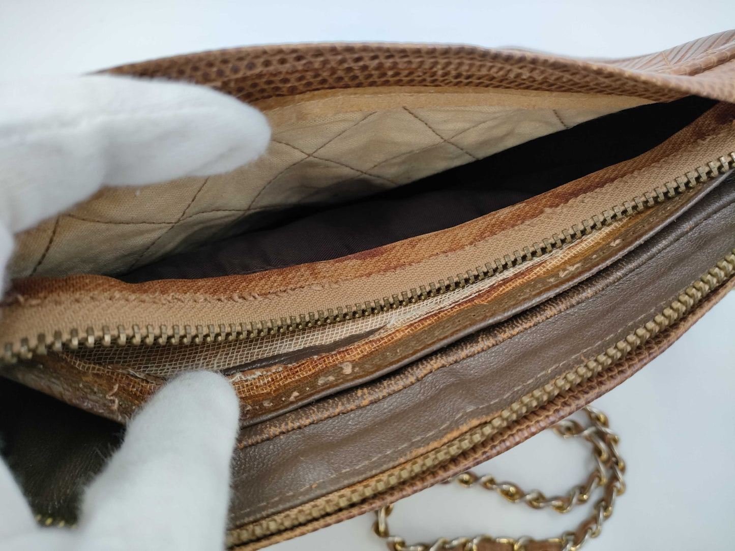 CHANEL Lizard Chain Shoulder Bag Shoulder Bag