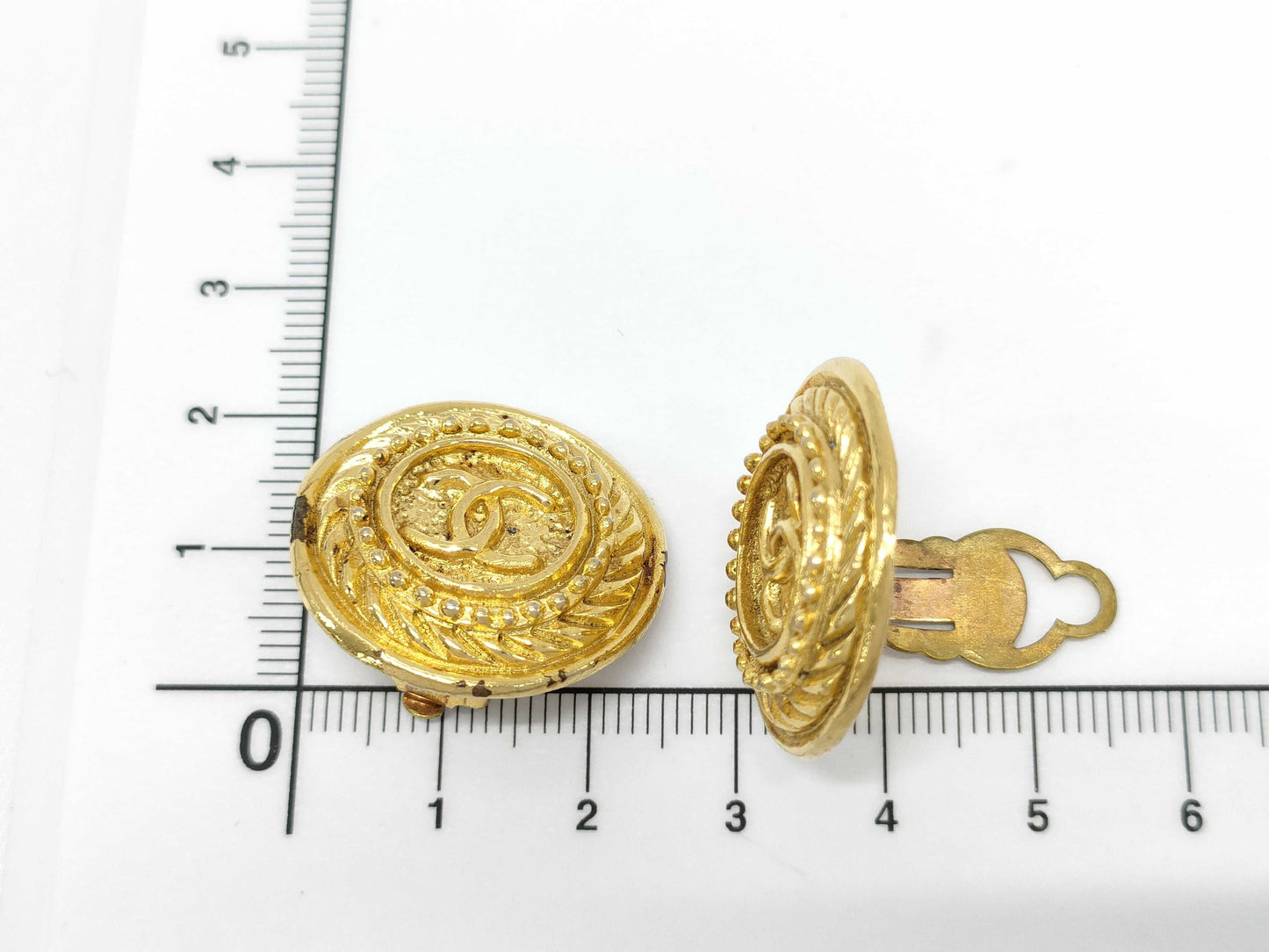 CHANEL Coco Mark Earrings with Inlay