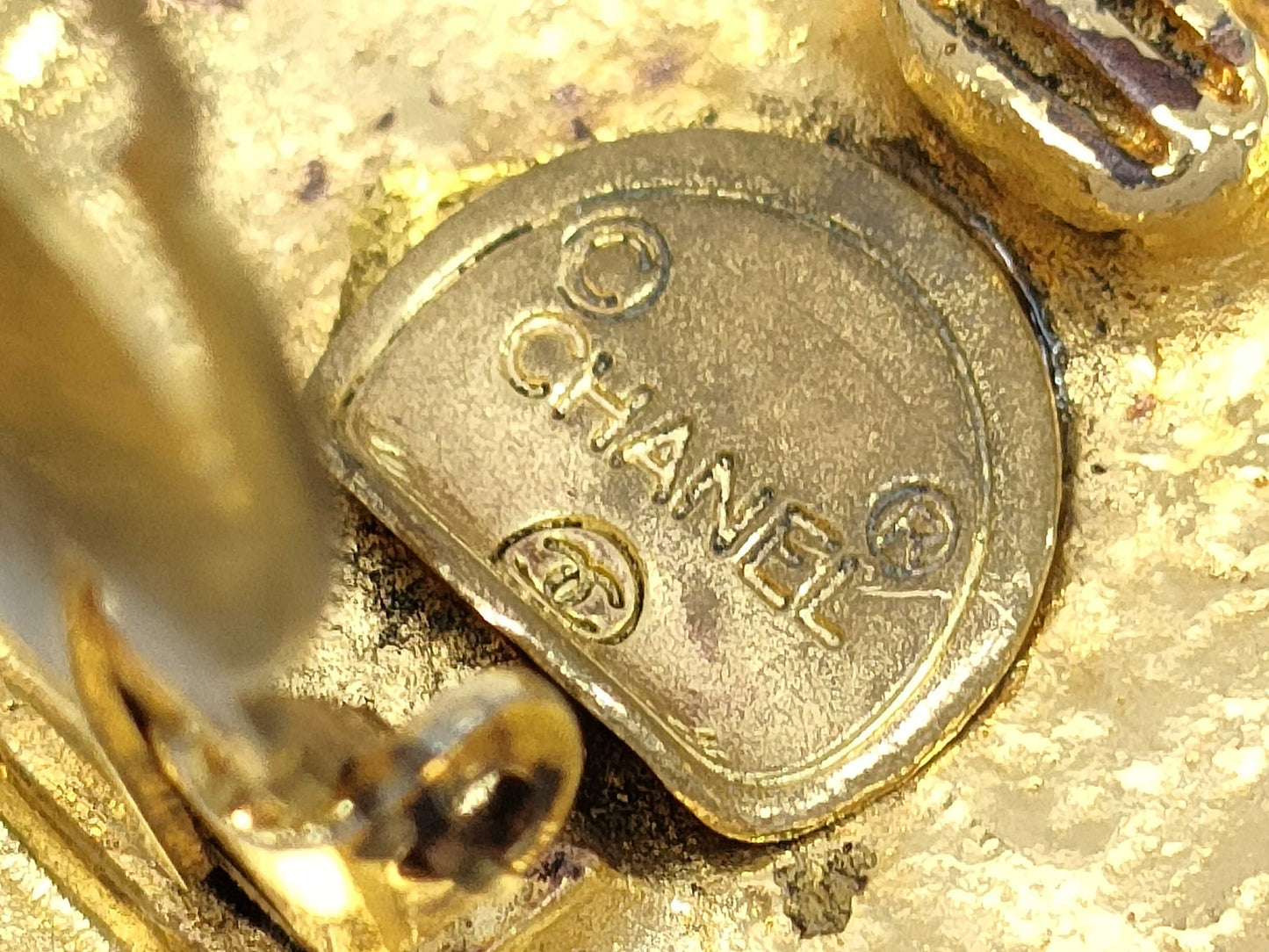 CHANEL Coco Mark Earrings with Inlay