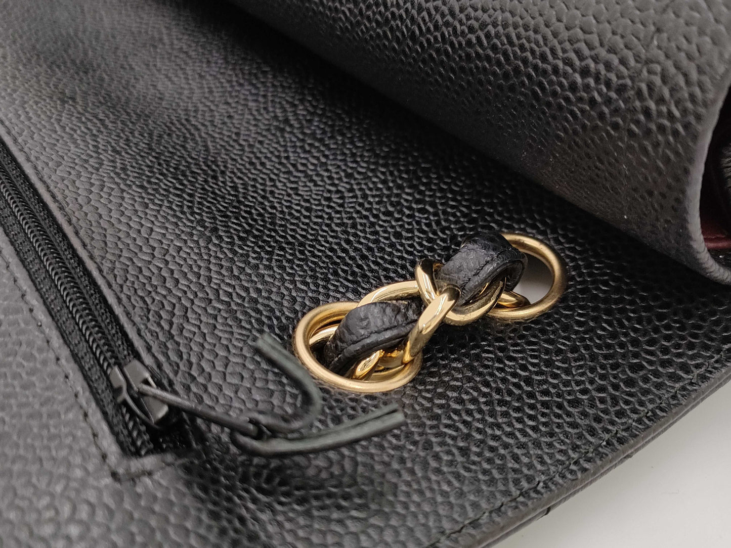 CHANEL Caviar Deca Matelasse Gold Hardware Shoulder Bag
