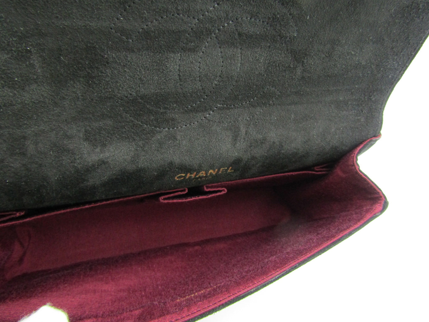 CHANEL Matelasse Chain Shoulder Bag, 25cm, Double Flap, Suede, Black, G Hardware