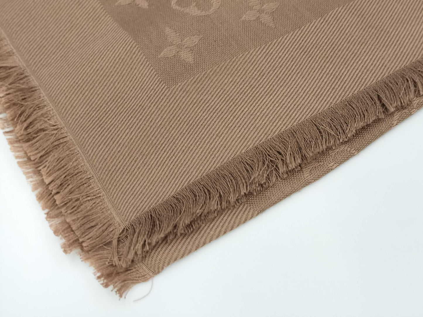 LOUIS VUITTON Large Monogram Stole in Pink and Beige