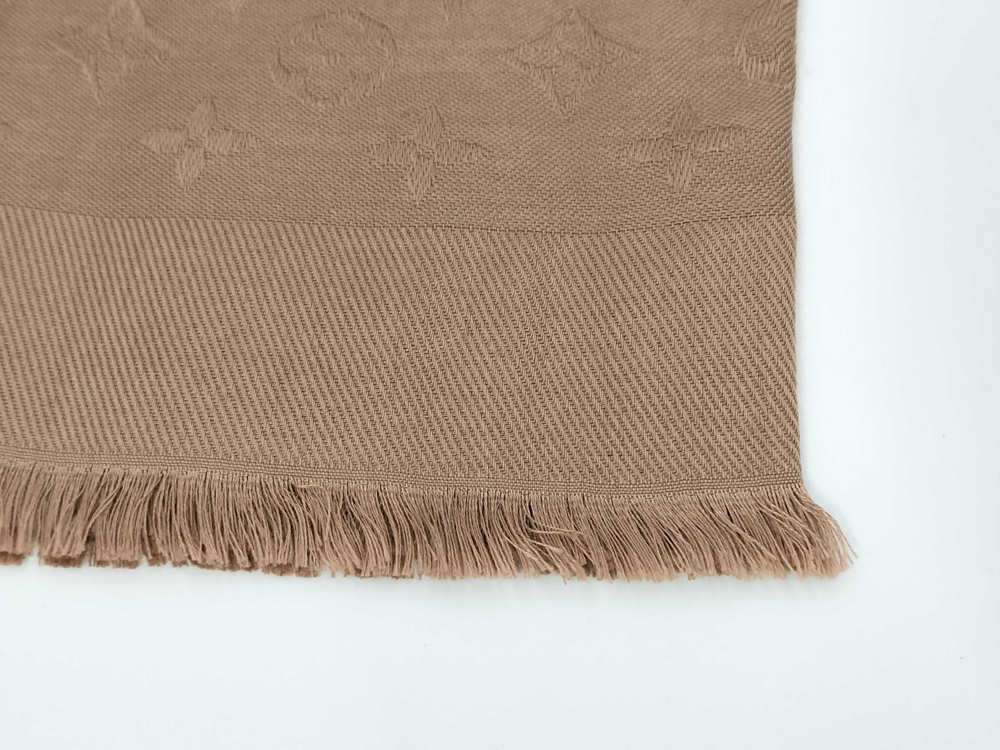 LOUIS VUITTON Large Monogram Stole in Pink and Beige