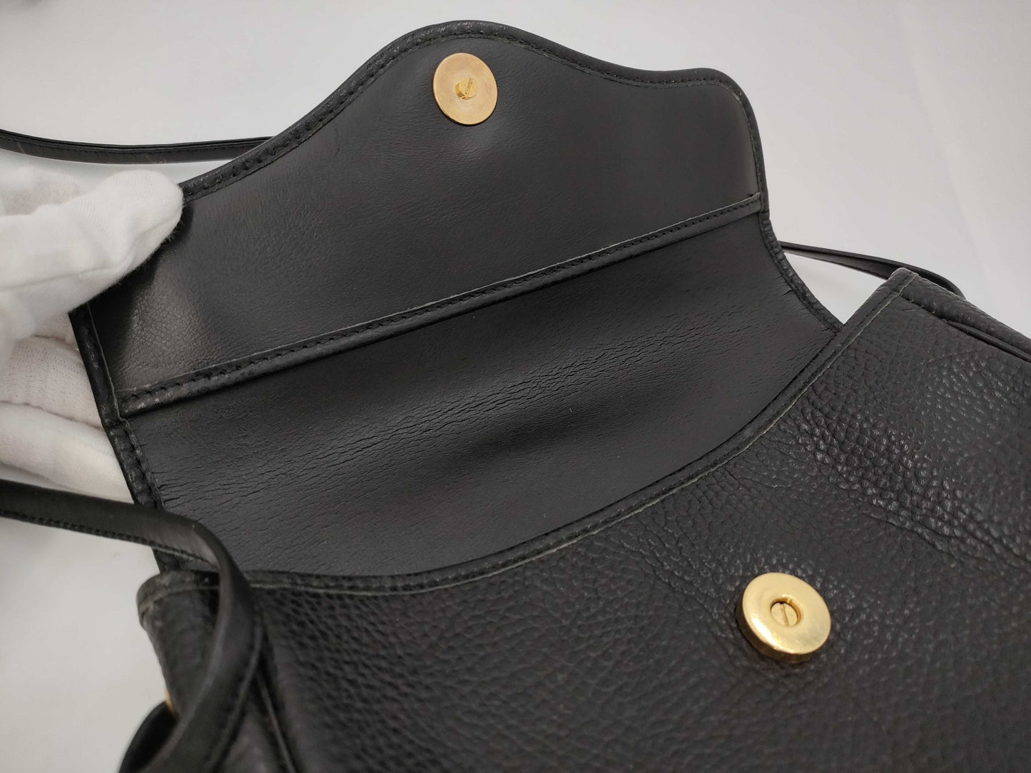 Dior Leather Shoulder Bag with Logo Hardware, Black