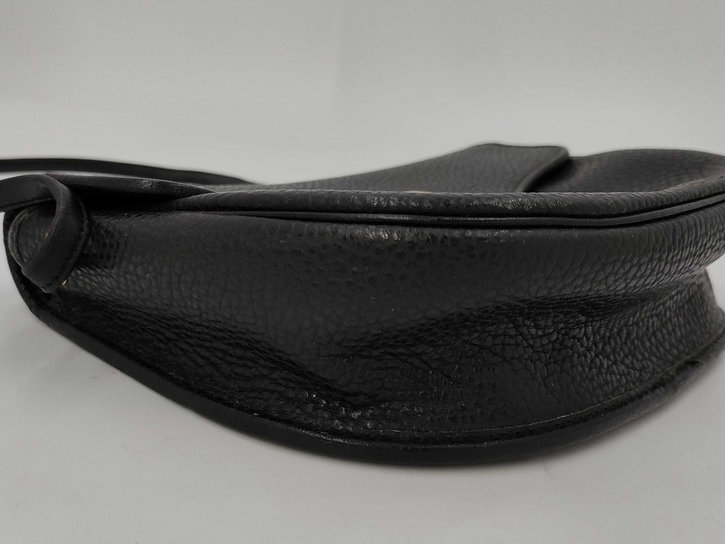 Dior Leather Shoulder Bag with Logo Hardware, Black