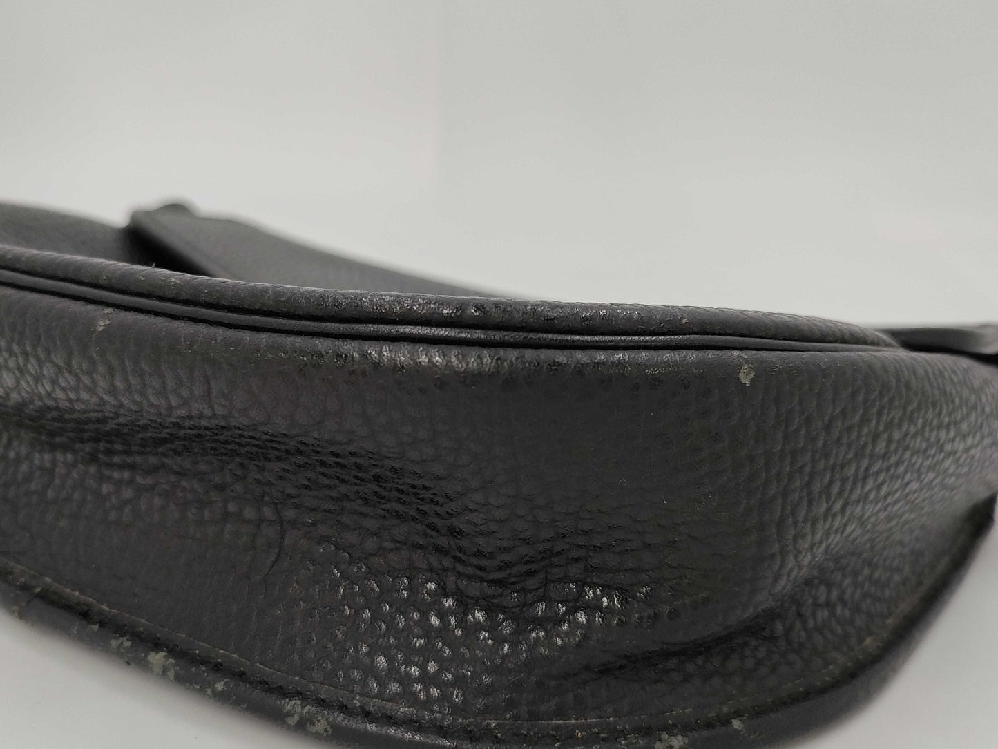 Dior Leather Shoulder Bag with Logo Hardware, Black