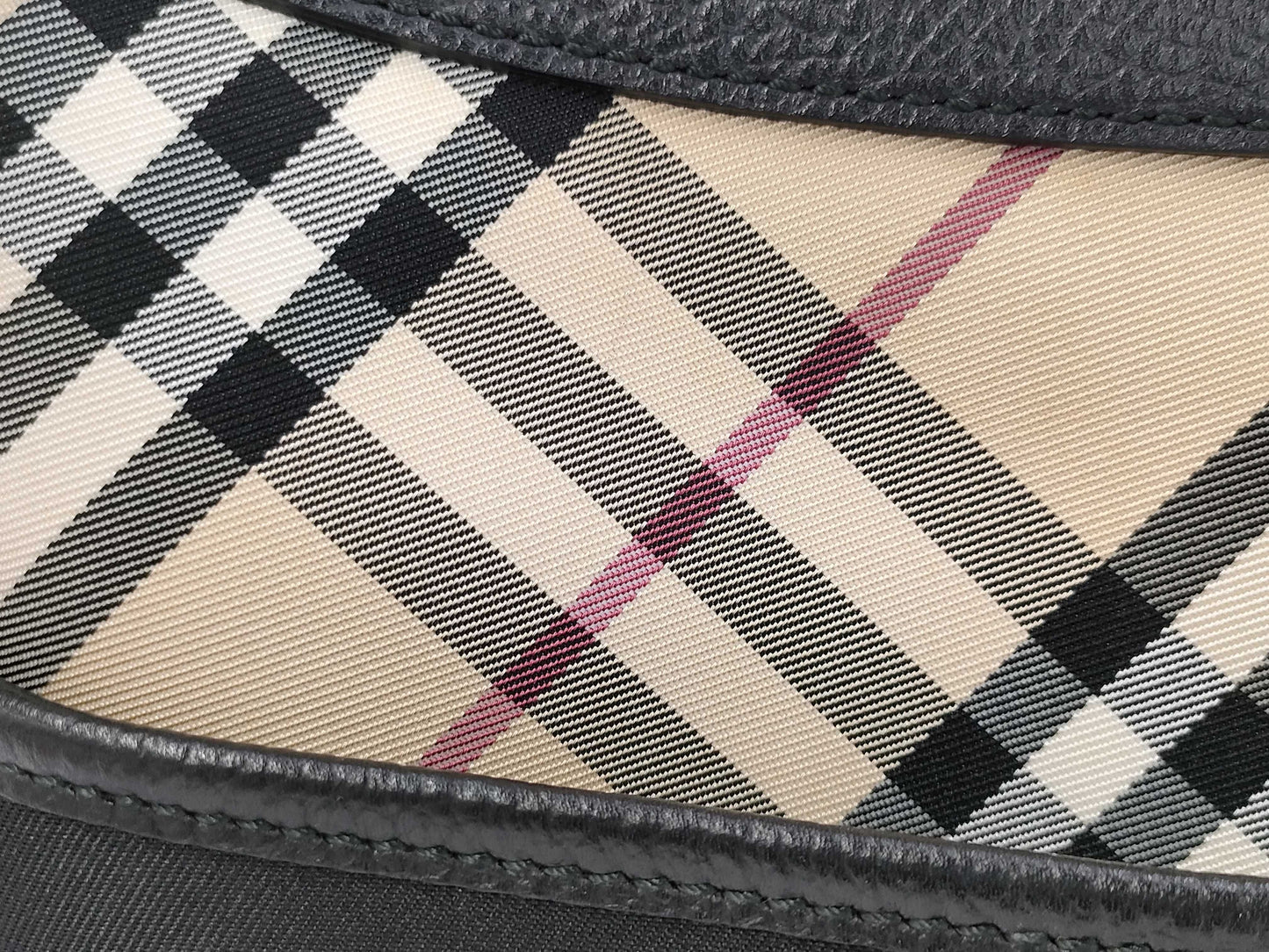 BURBERRY Checked Shoulder Bag Black Shoulder Bag