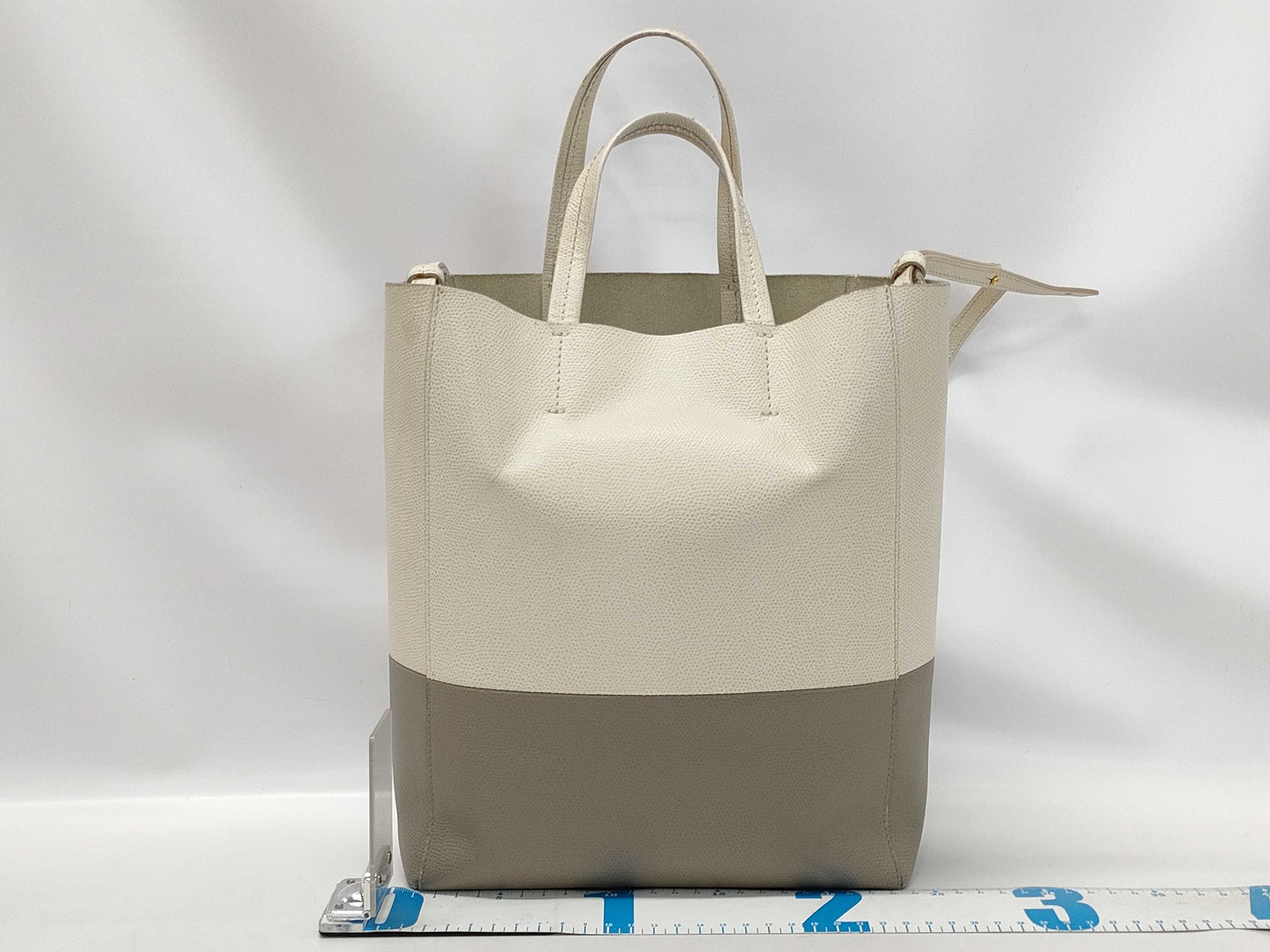 CELINE 2-way Shoulder Bag Vertical Cabas Leather Handbag