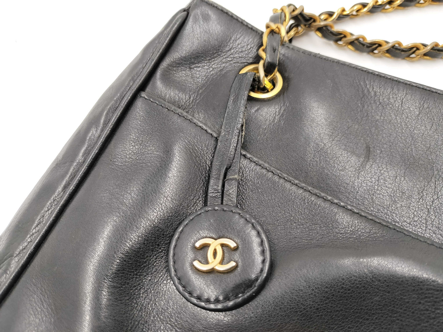 CHANEL Lambskin Matelasse Chain Tote Bag #1