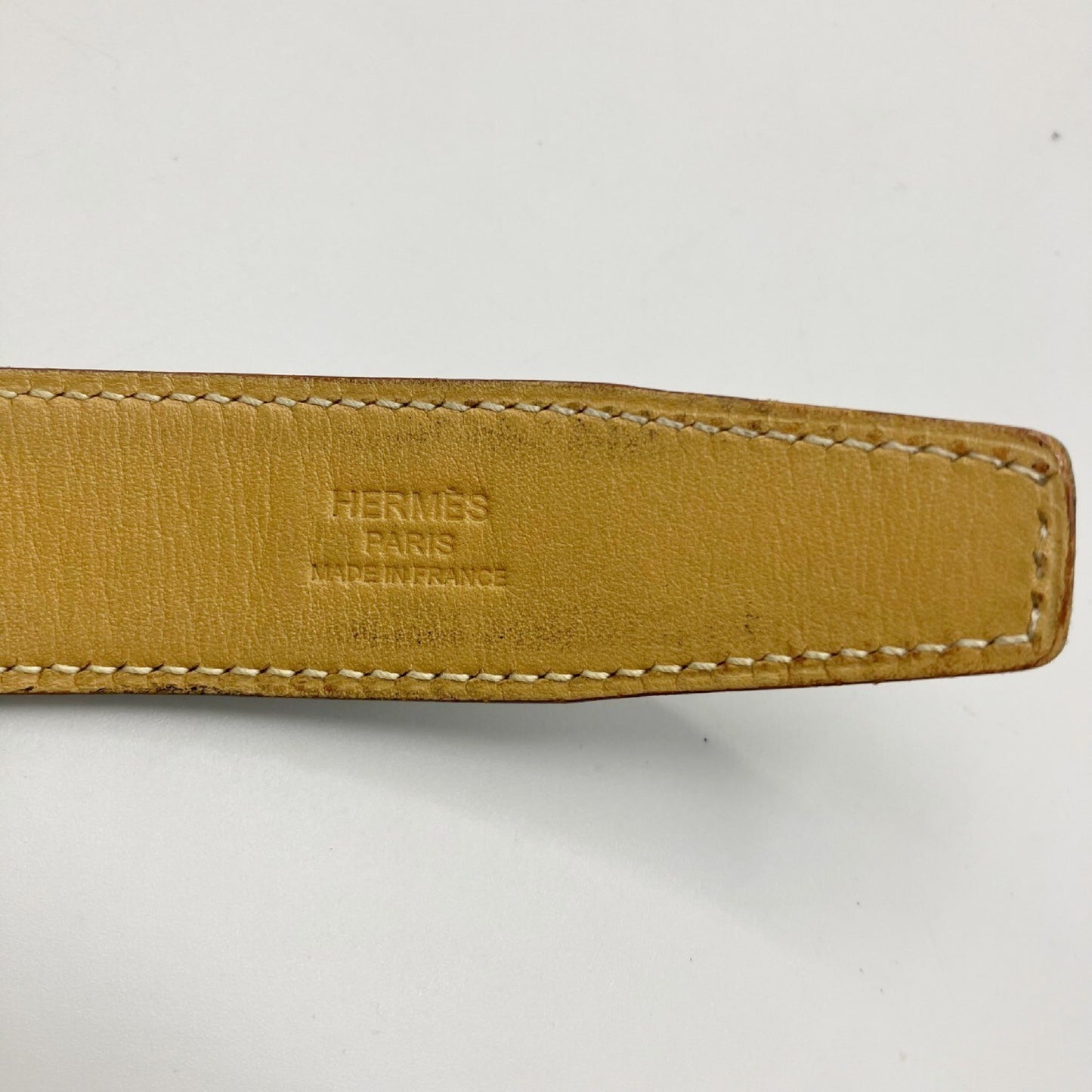 HERMES Leather Belt Engraved K Belt