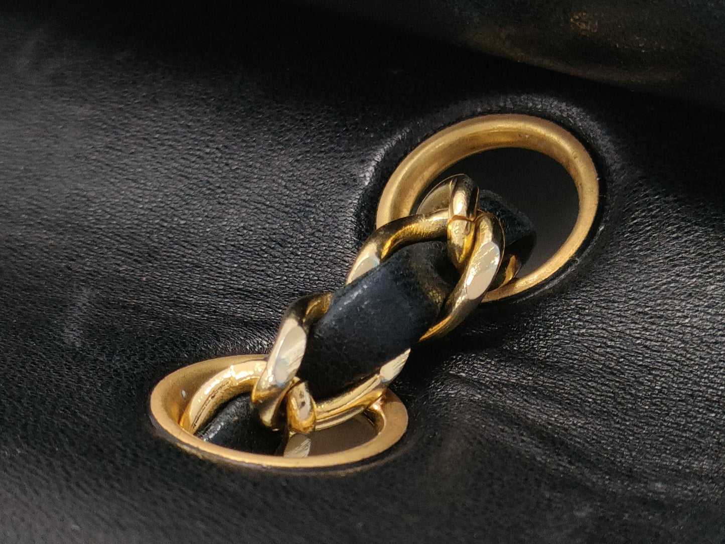 CHANEL Matelasse Chain Shoulder Bag with Coco Mark and Gold Hardware, Lambskin Leather