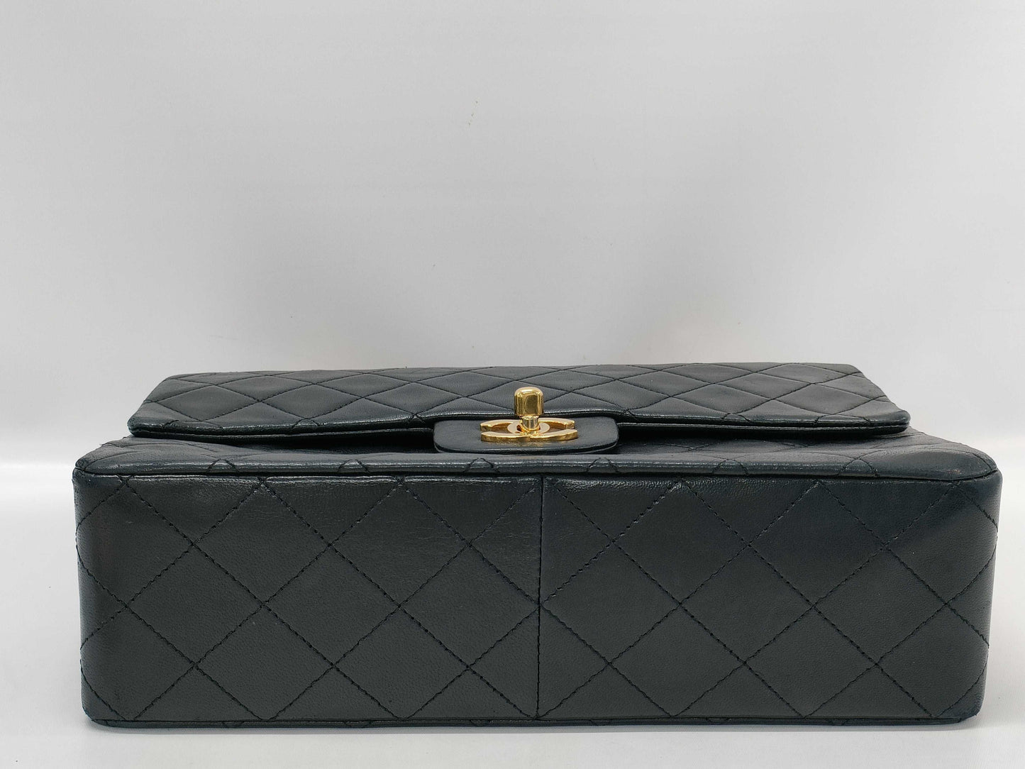 CHANEL Matelasse Double Flap Matelasse Chain Shoulder Bag 25 Black with Gold Hardware