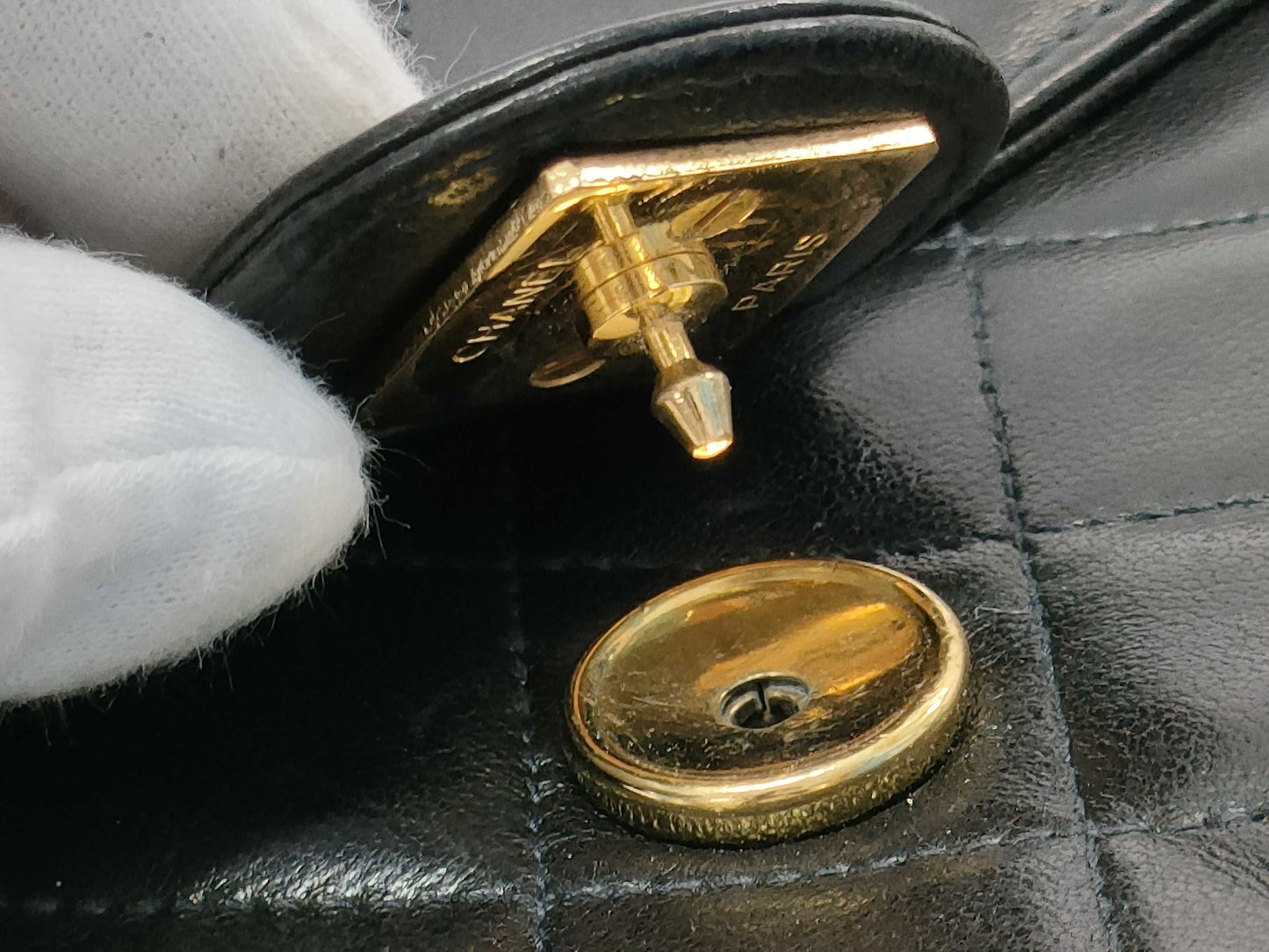 CHANEL Matelasse Push Lock Shoulder Bag with Card Seal