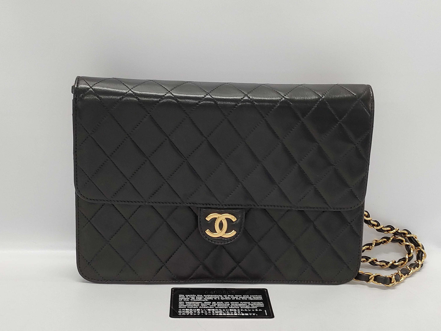 CHANEL Matelasse Push Lock Shoulder Bag with Card Seal