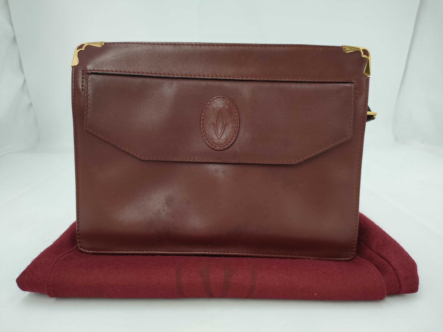 Cartier Must Line Bordeaux Vintage Clutch Bag