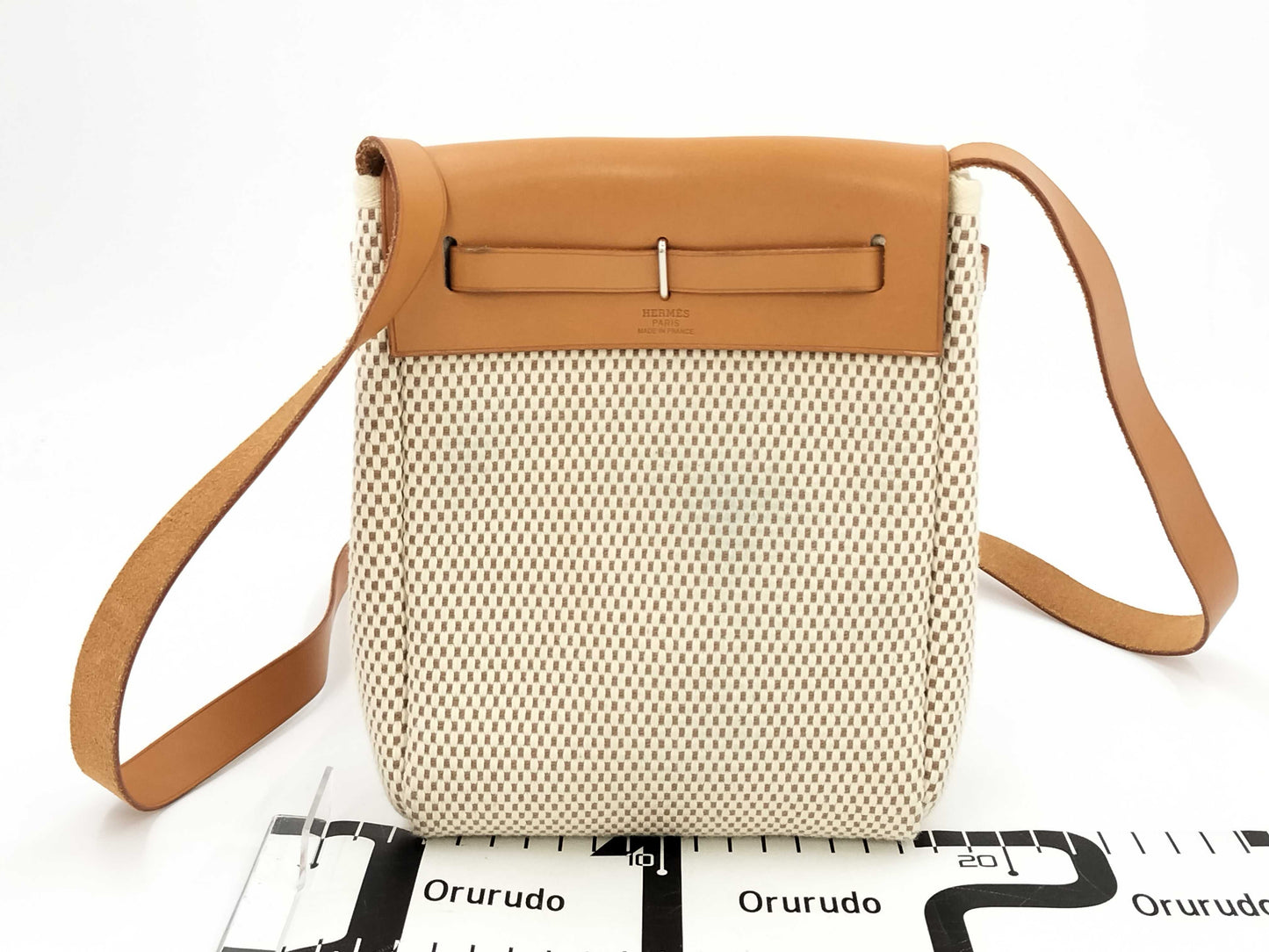 HERMES HERMES/Hermès Airbag TPM Toile H Beige Shoulder Bag Shoulder Bag