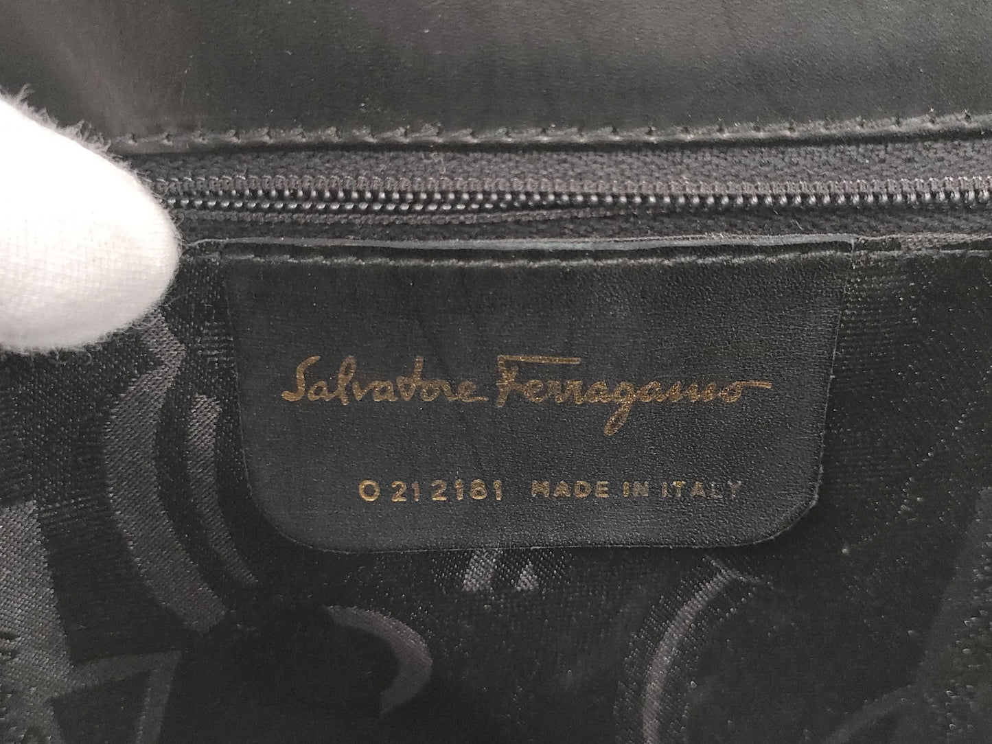 Salvatore Ferragamo Gancini Leather Handbag, Black, 2-Way