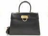 Salvatore Ferragamo Gancini Leather Handbag, Black, 2-Way