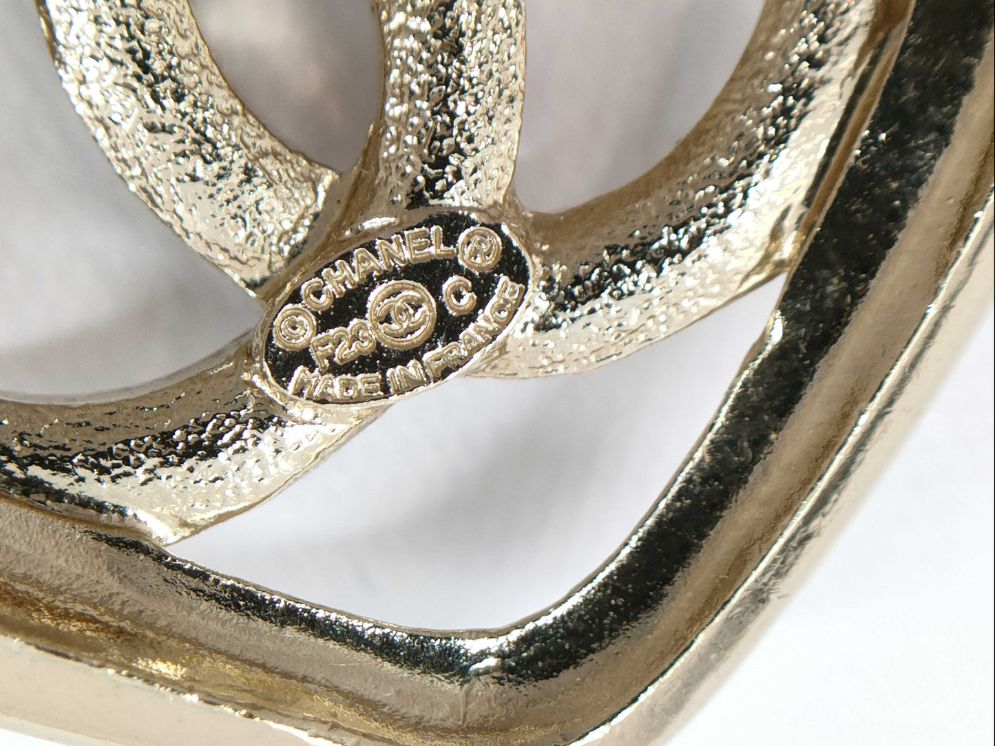 CHANEL CHANEL Earrings Gold Rhinestone Heart Coco Mark F23C Earrings