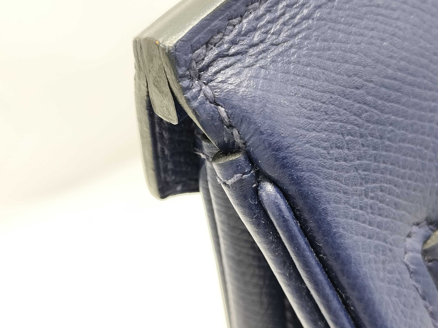 HERMES Birkin 30 Epsom Leather Blue Saphir Gold Hardware X Stamp Handbag