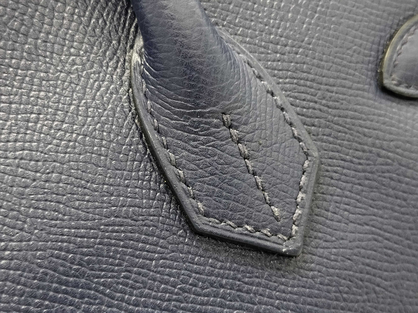 HERMES Birkin 30 Epsom Leather Blue Saphir Gold Hardware X Stamp Handbag