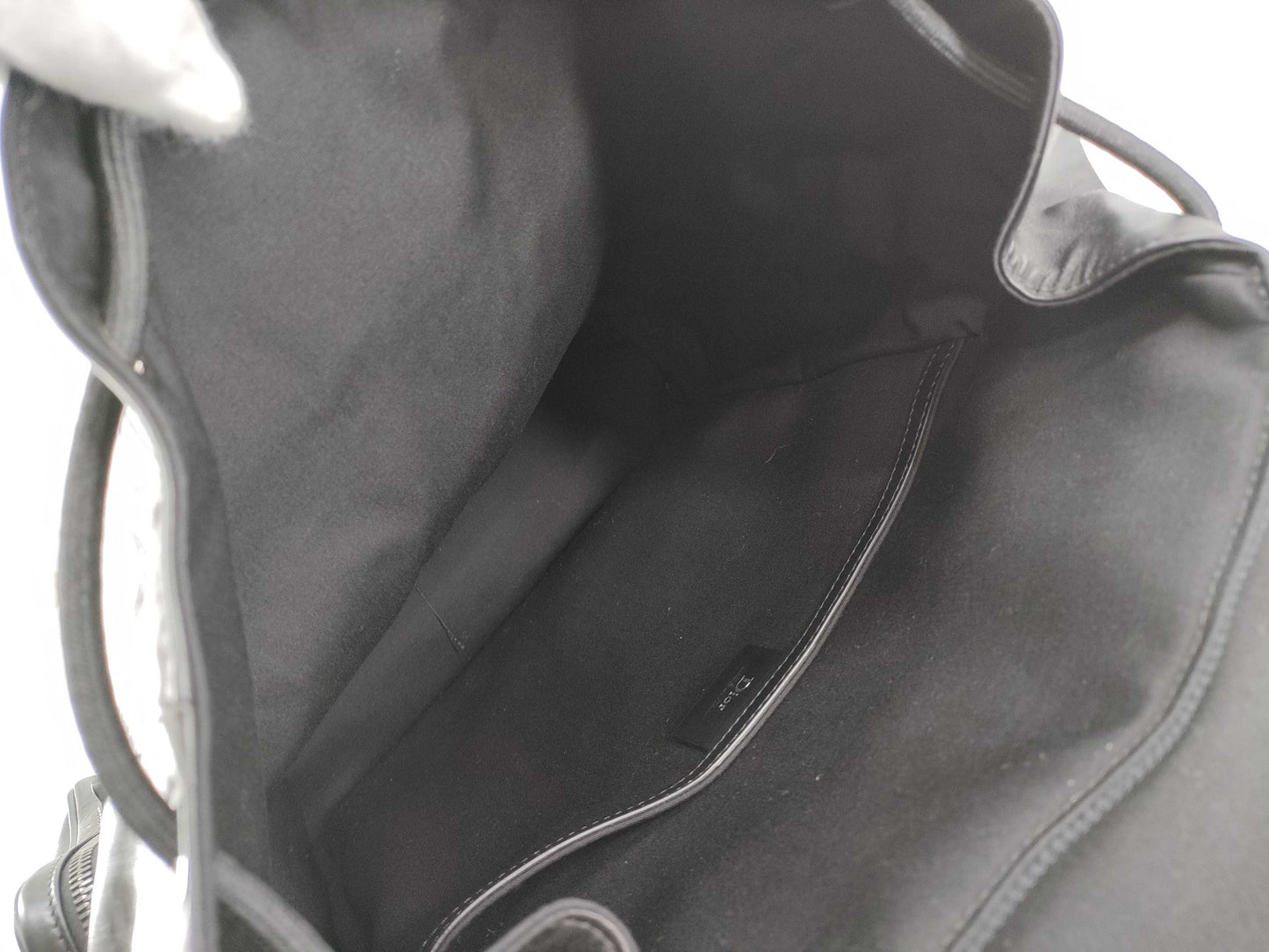 Dior Backpack in Black Calfskin with Silver Hardware