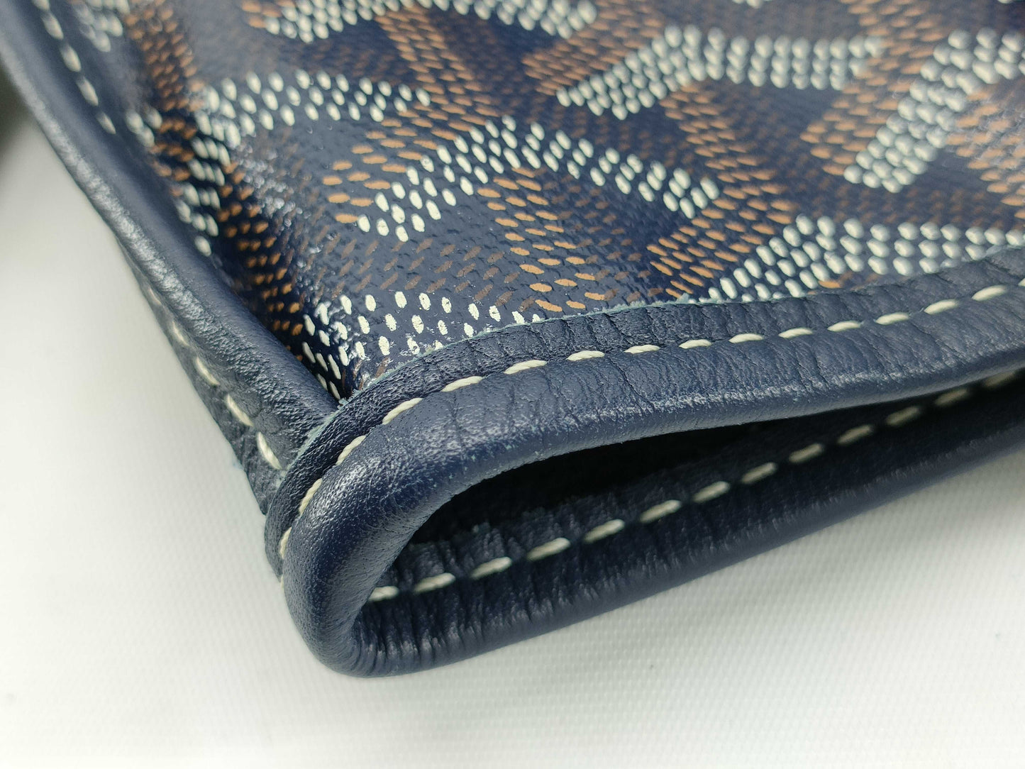 GOYARD Ange Mini Herringbone Navy Tote Bag