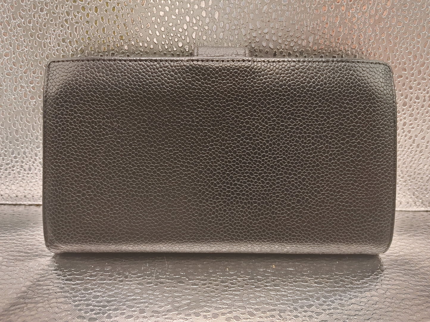 CHANEL Coco Mark Bifold Long Wallet with Seal, 6094776, Black Caviar Skin, with Certificate of Authenticity and Box