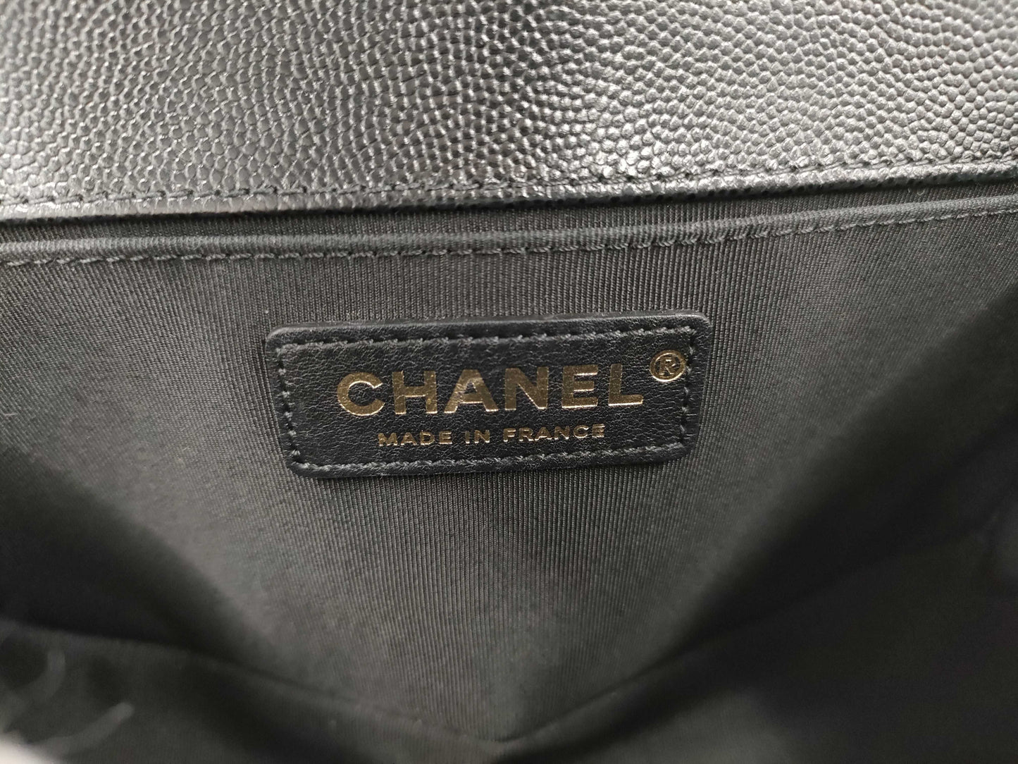 CHANEL Boy Chanel Caviar Skin Black GP 26 Series Shoulder Bag