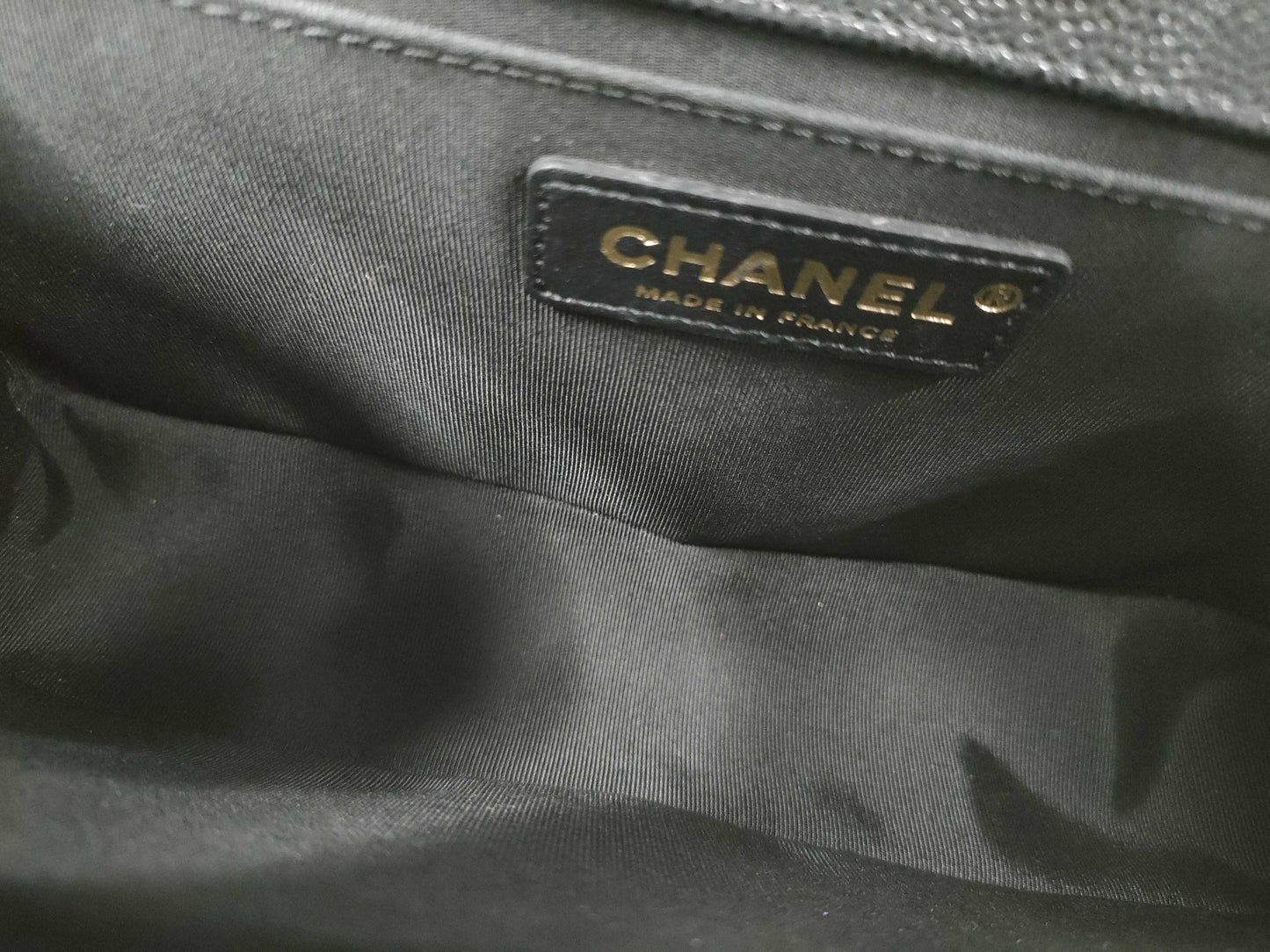 CHANEL Boy Chanel Caviar Skin Black GP 26 Series Shoulder Bag