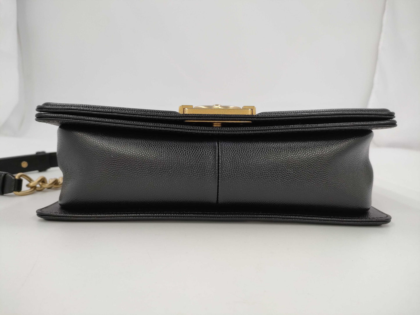 CHANEL Boy Chanel Caviar Skin Black GP 26 Series Shoulder Bag