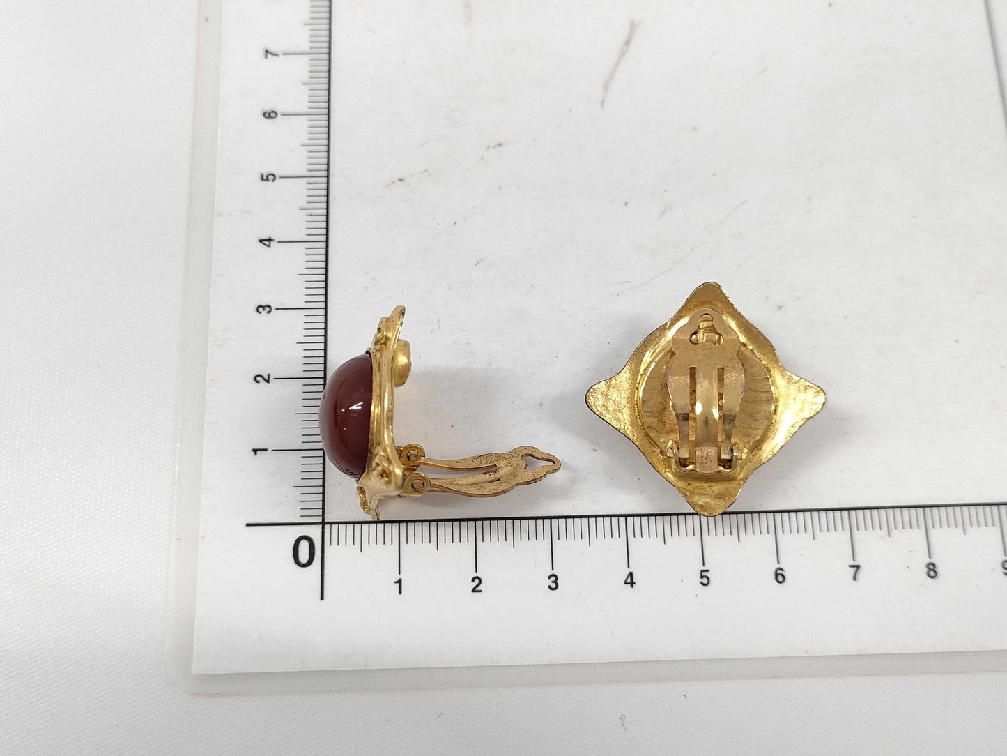 CHANEL Color Stone Coco Mark Earrings with Rice