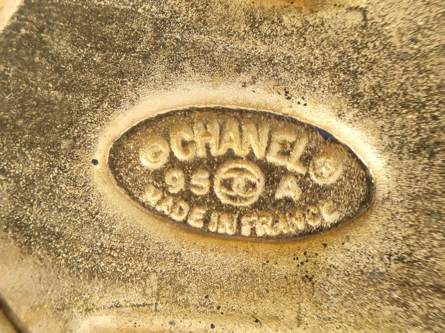 CHANEL Color Stone Coco Mark Earrings with Rice