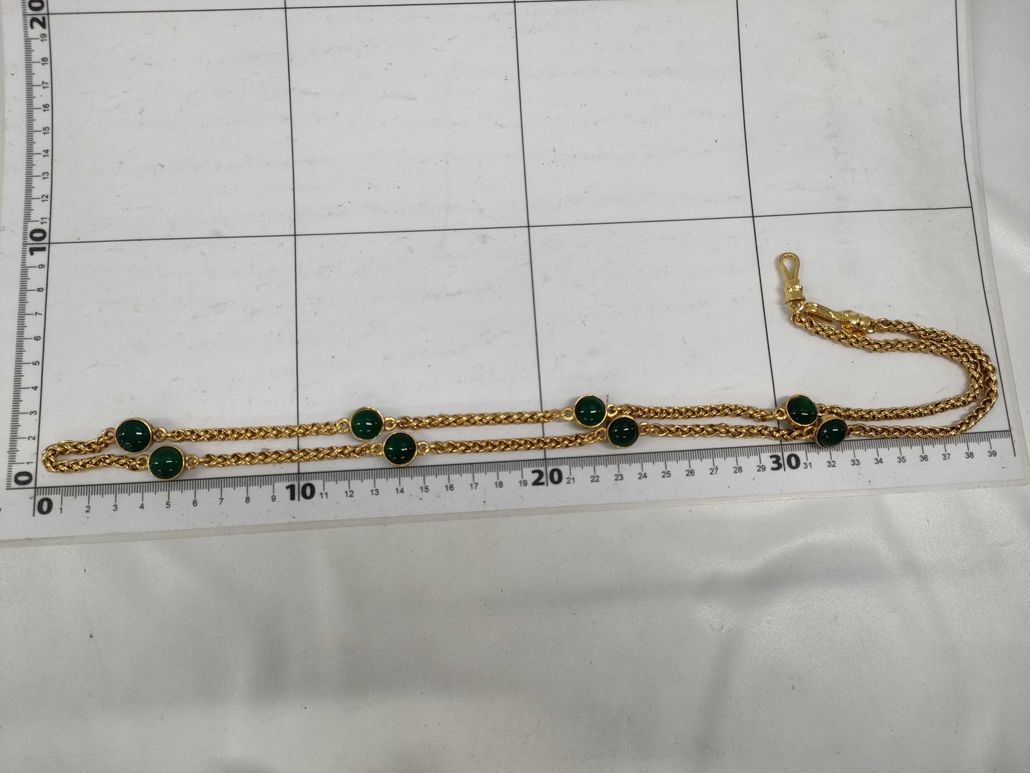 CHANEL Colored Stone Coco Mark Long Chain Necklace with Rice