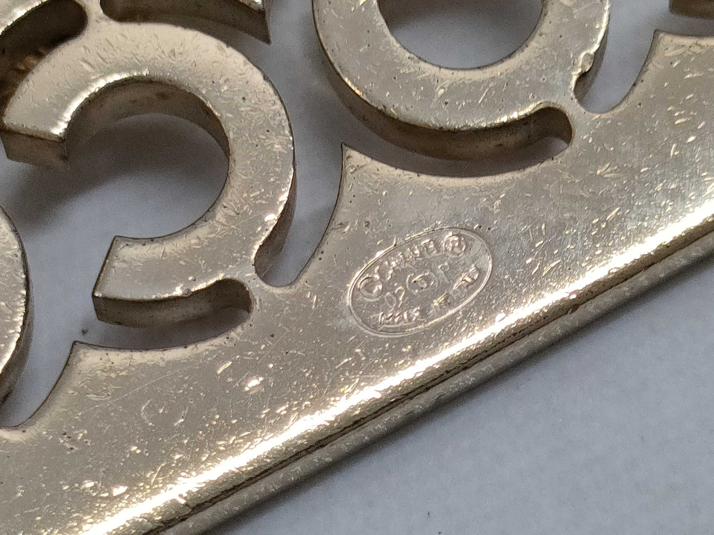 CHANEL COCO Mark COCO Logo Rhinestone Chain Belt with Rice