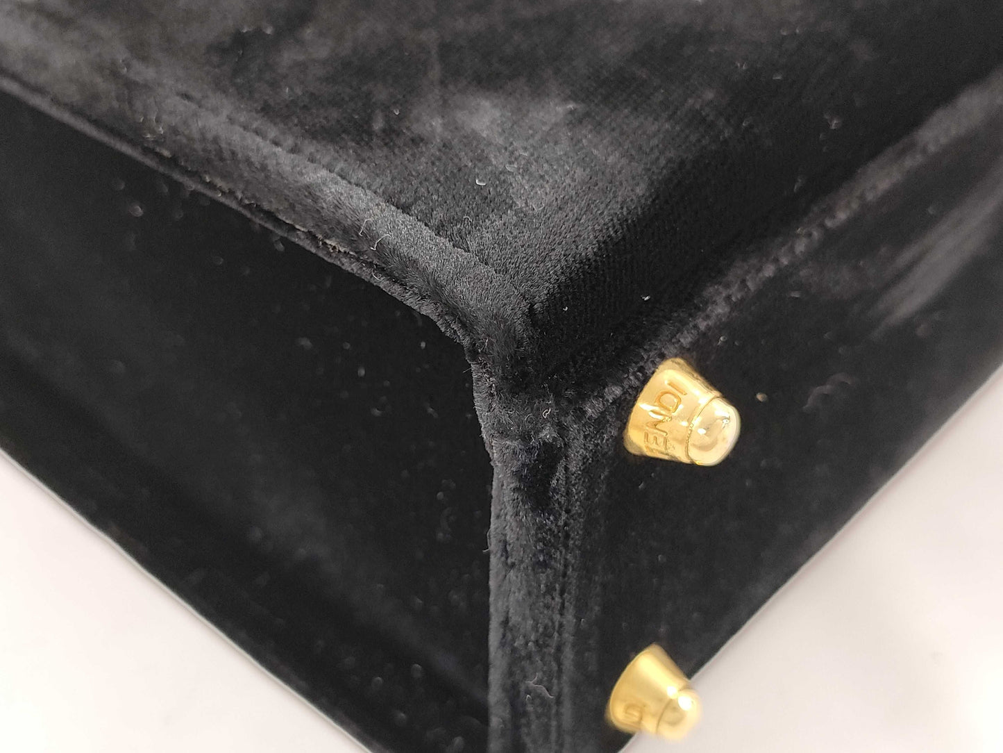 FENDI Velvet Box Handbag Black Handbag