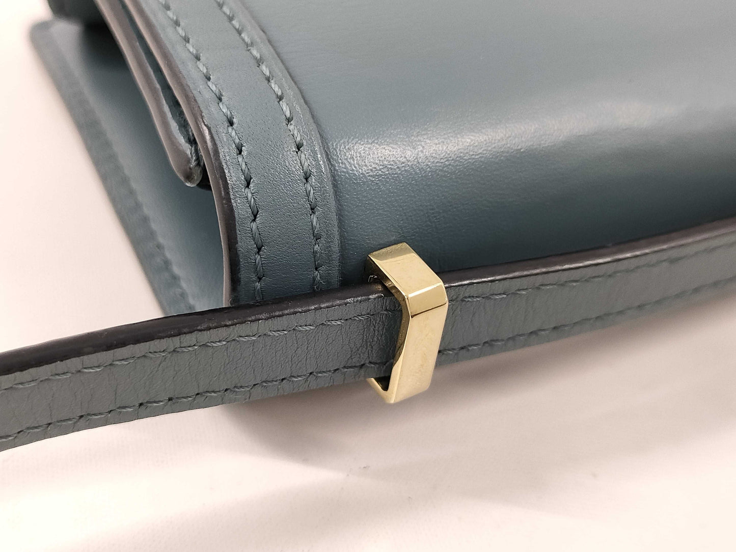 LOEWE Leather Barcelona Shoulder Bag, Blue