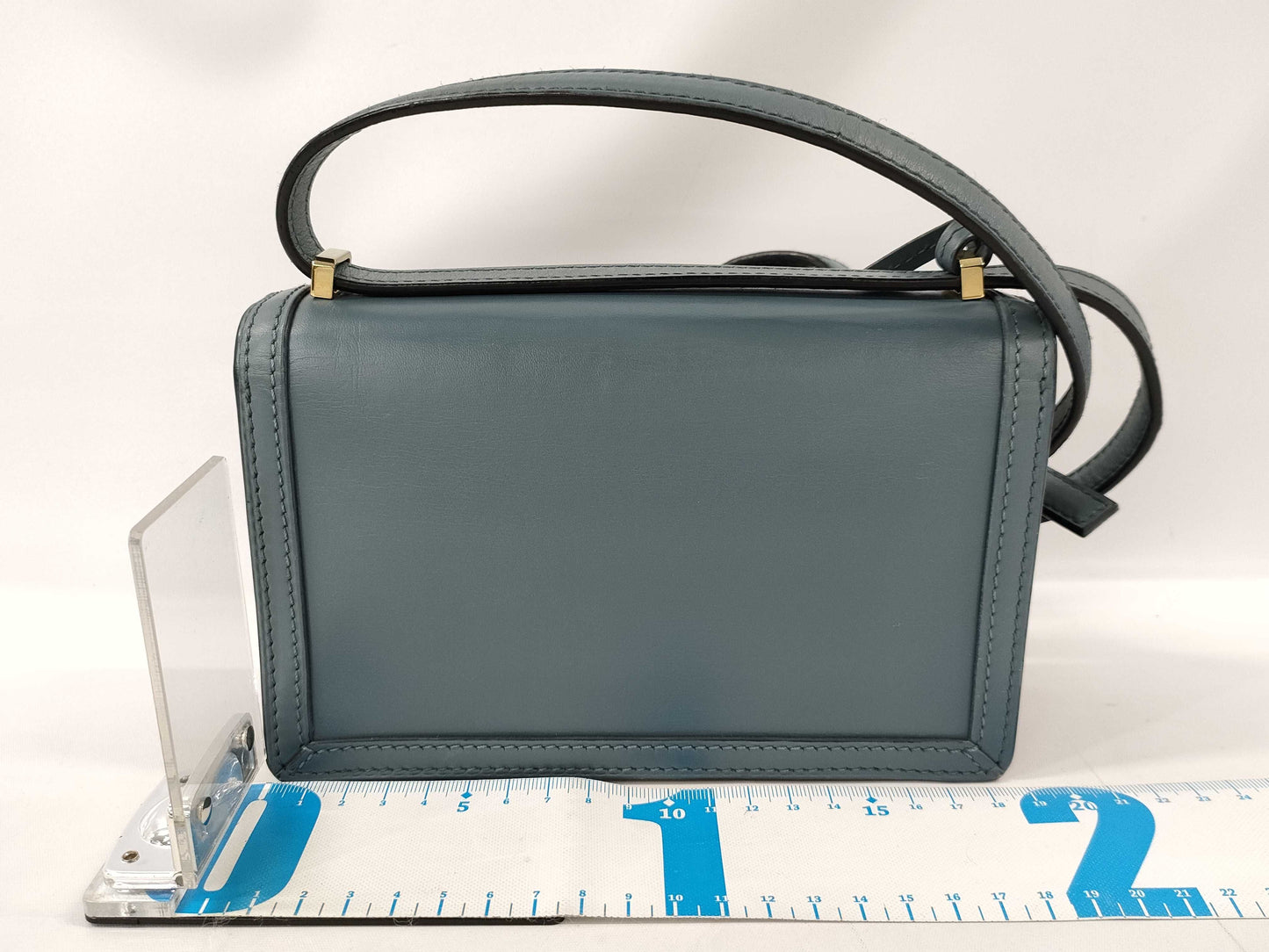 LOEWE Leather Barcelona Shoulder Bag, Blue