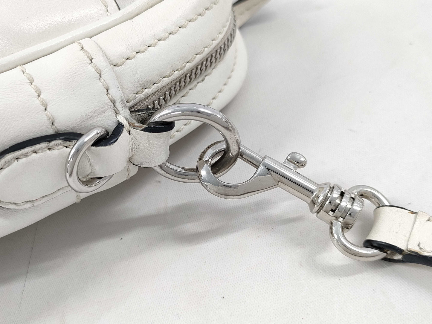 Miu Miu Beaded Leather Shoulder Bag in White