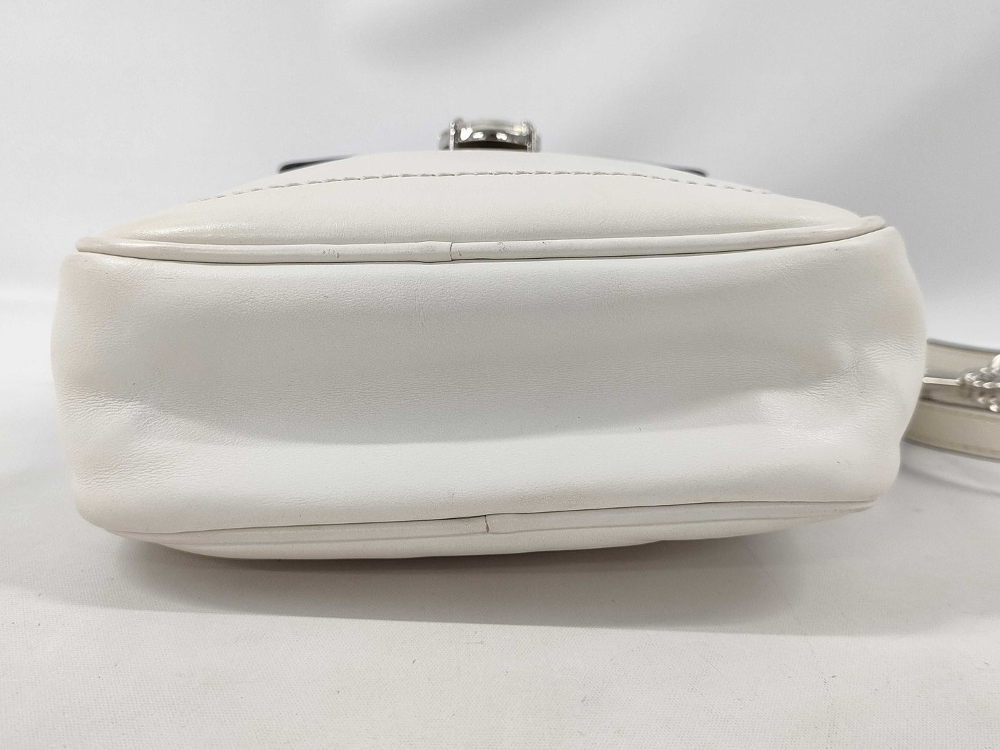 Miu Miu Beaded Leather Shoulder Bag in White