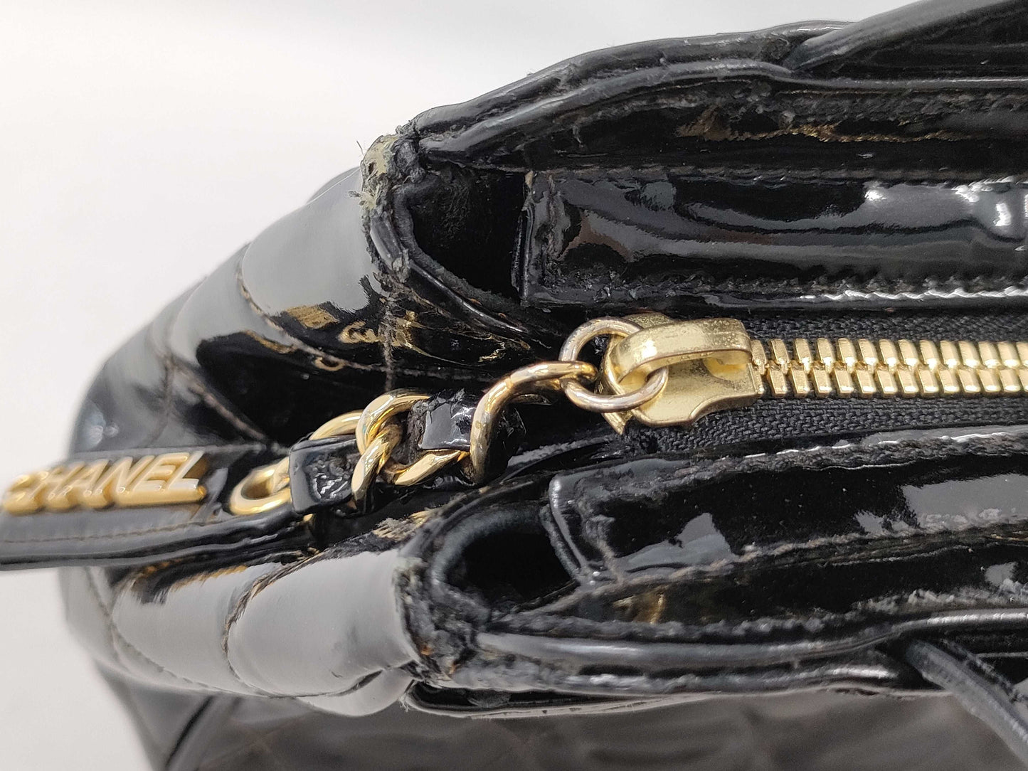 CHANEL Matelasse Handbag Patent Leather Handbag