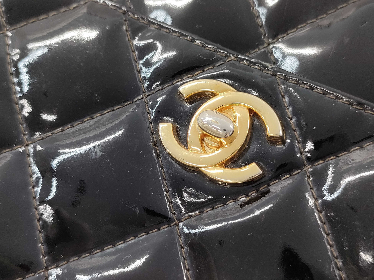CHANEL Matelasse Handbag Patent Leather Handbag