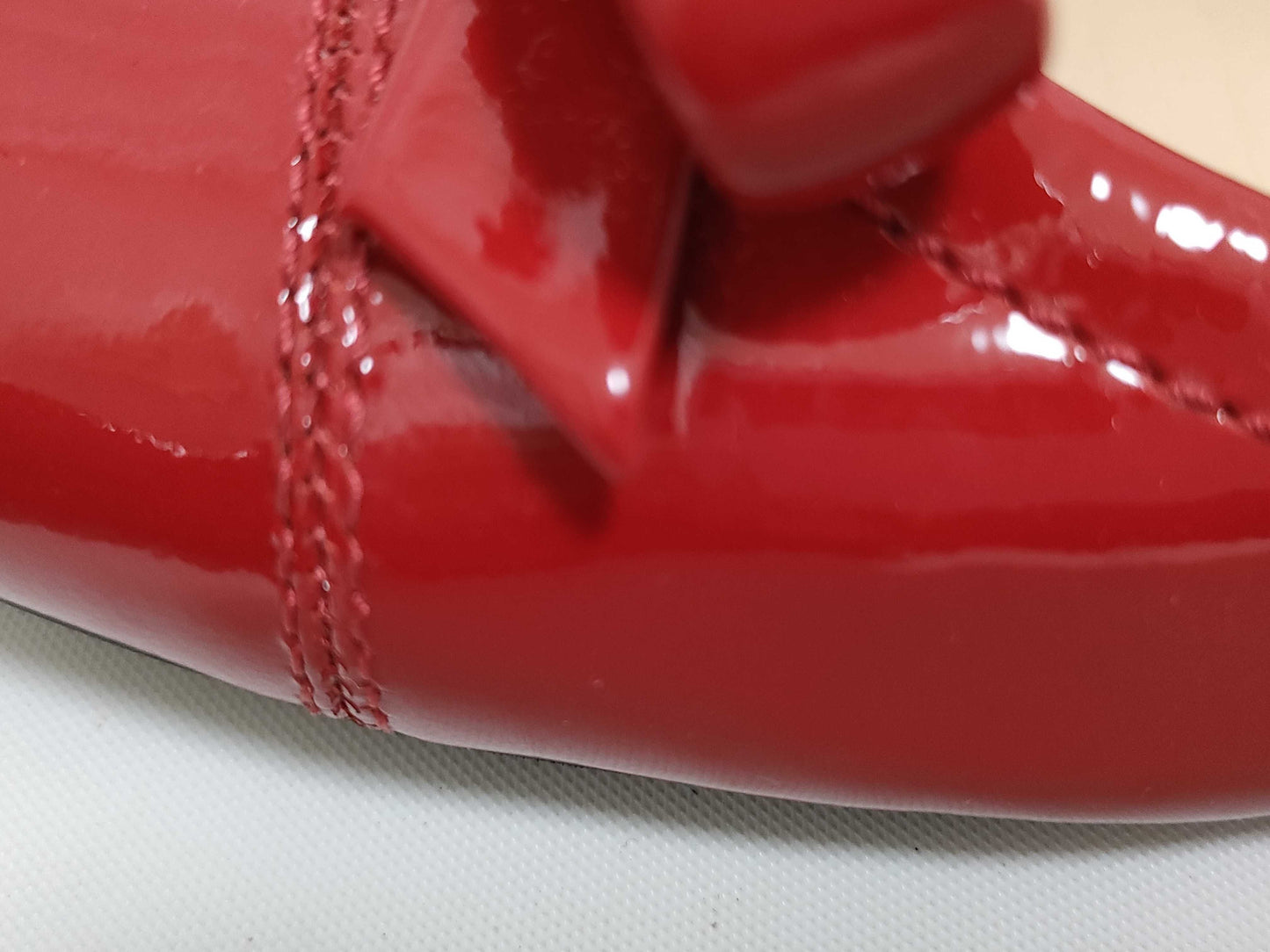 PRADA Prada enamel flat shoes red pumps