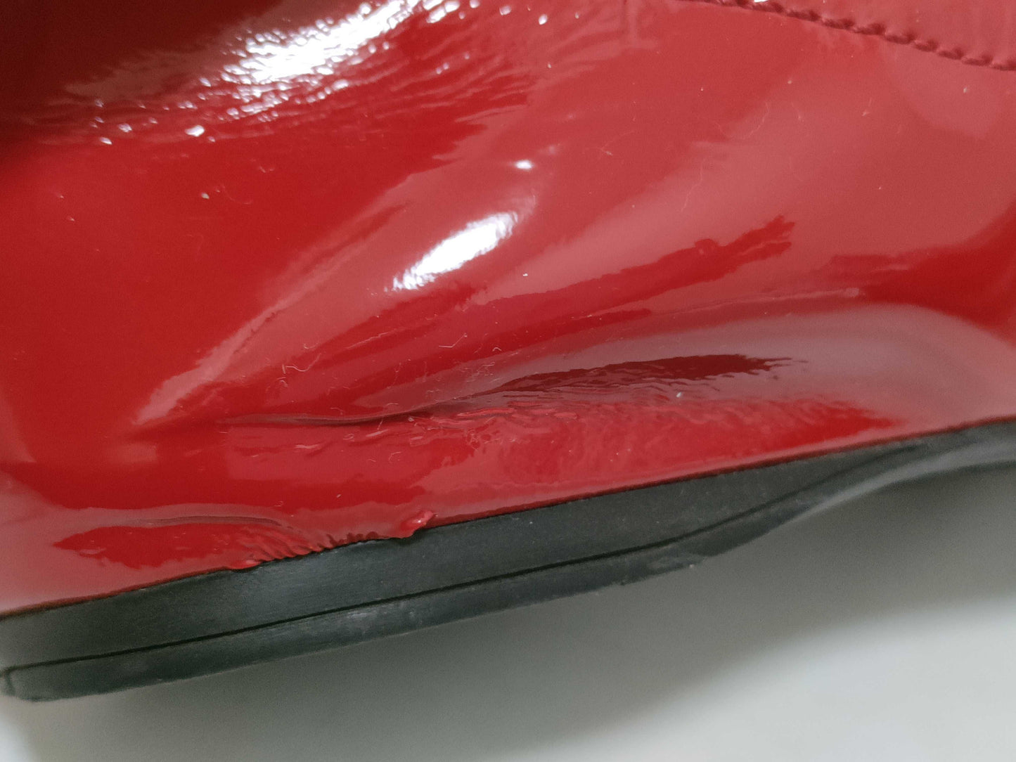 PRADA Prada enamel flat shoes red pumps