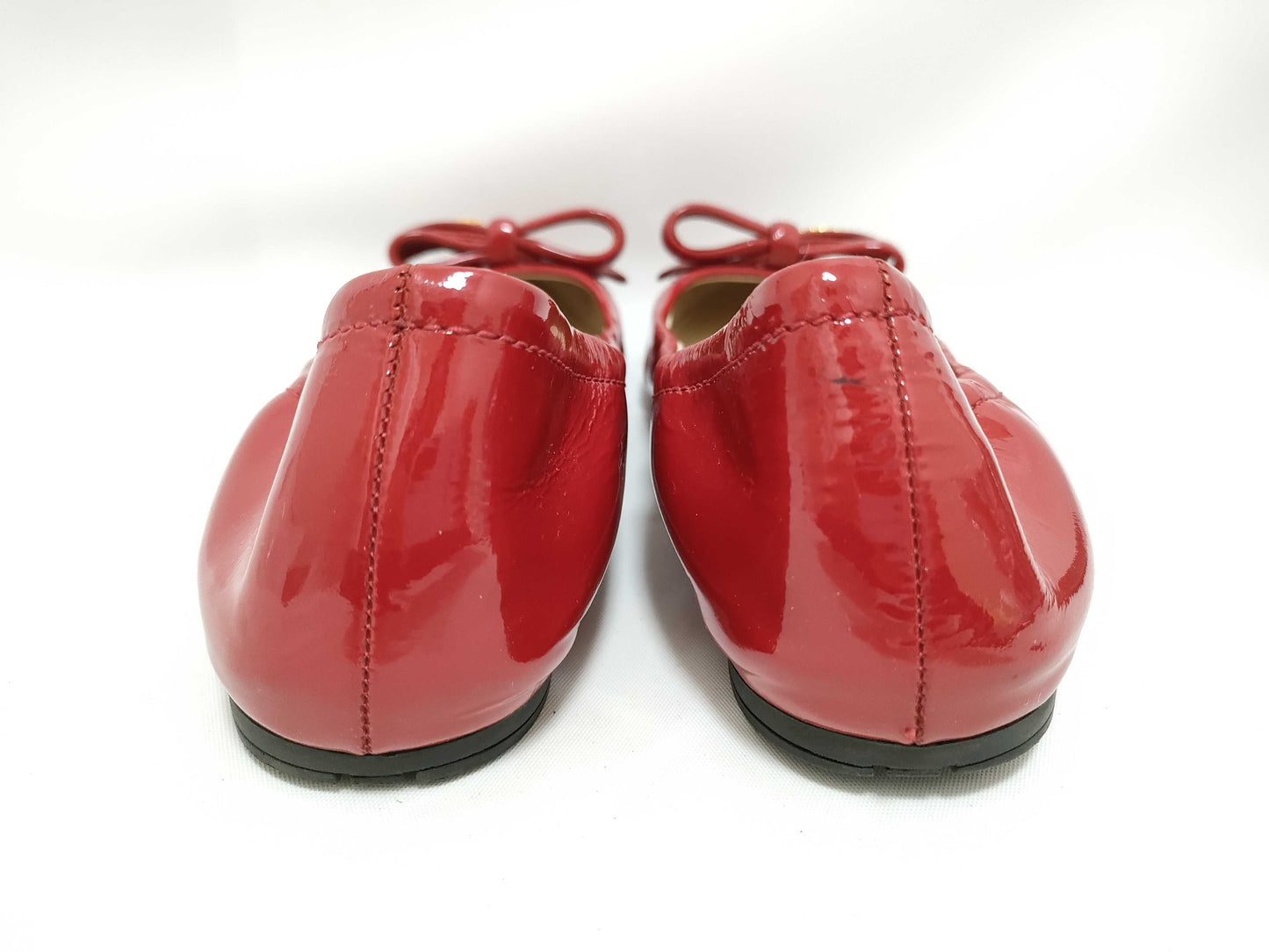 PRADA Prada enamel flat shoes red pumps