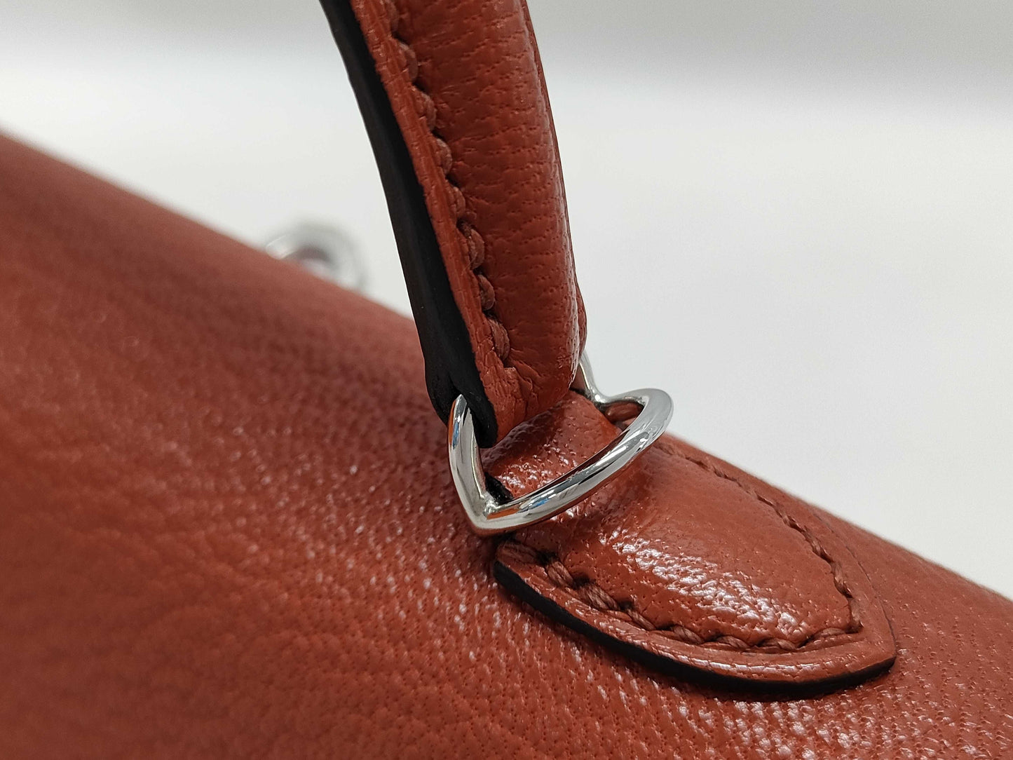 HERMES Kelly Mini II Cuivre Shoulder Bag with P hardware, Chevre U stamp, and protective seal