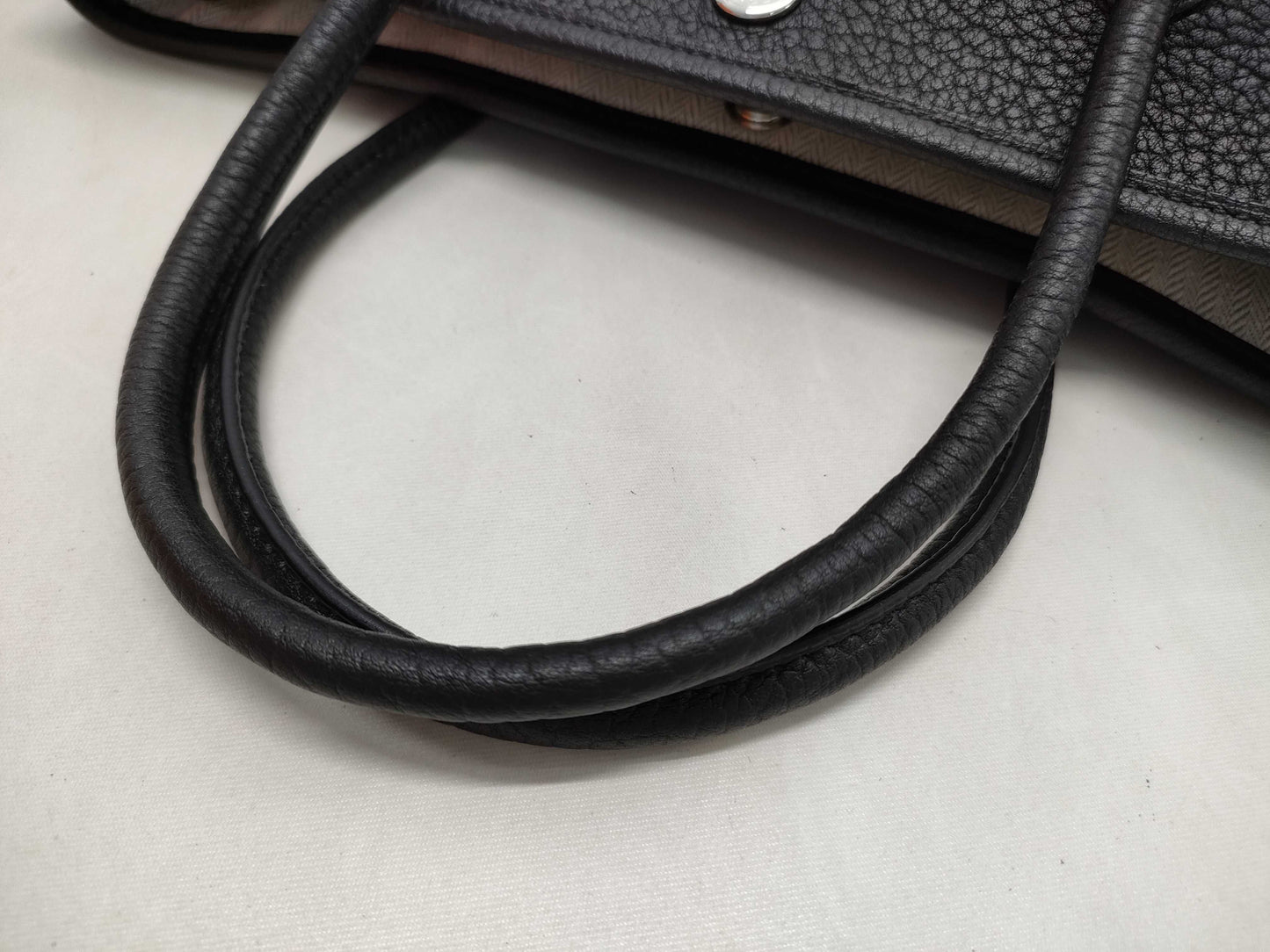 HERMES Garden Party TPM Negonda Handbag in Black with Silver Hardware and B Stamp