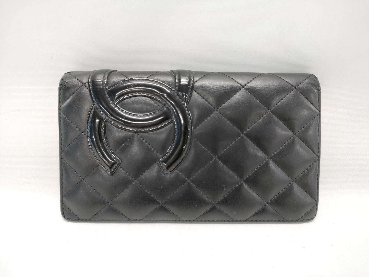 CHANEL Cambon Bifold Wallet with Coco Mark Patent, Black and Pink, 14th Series
