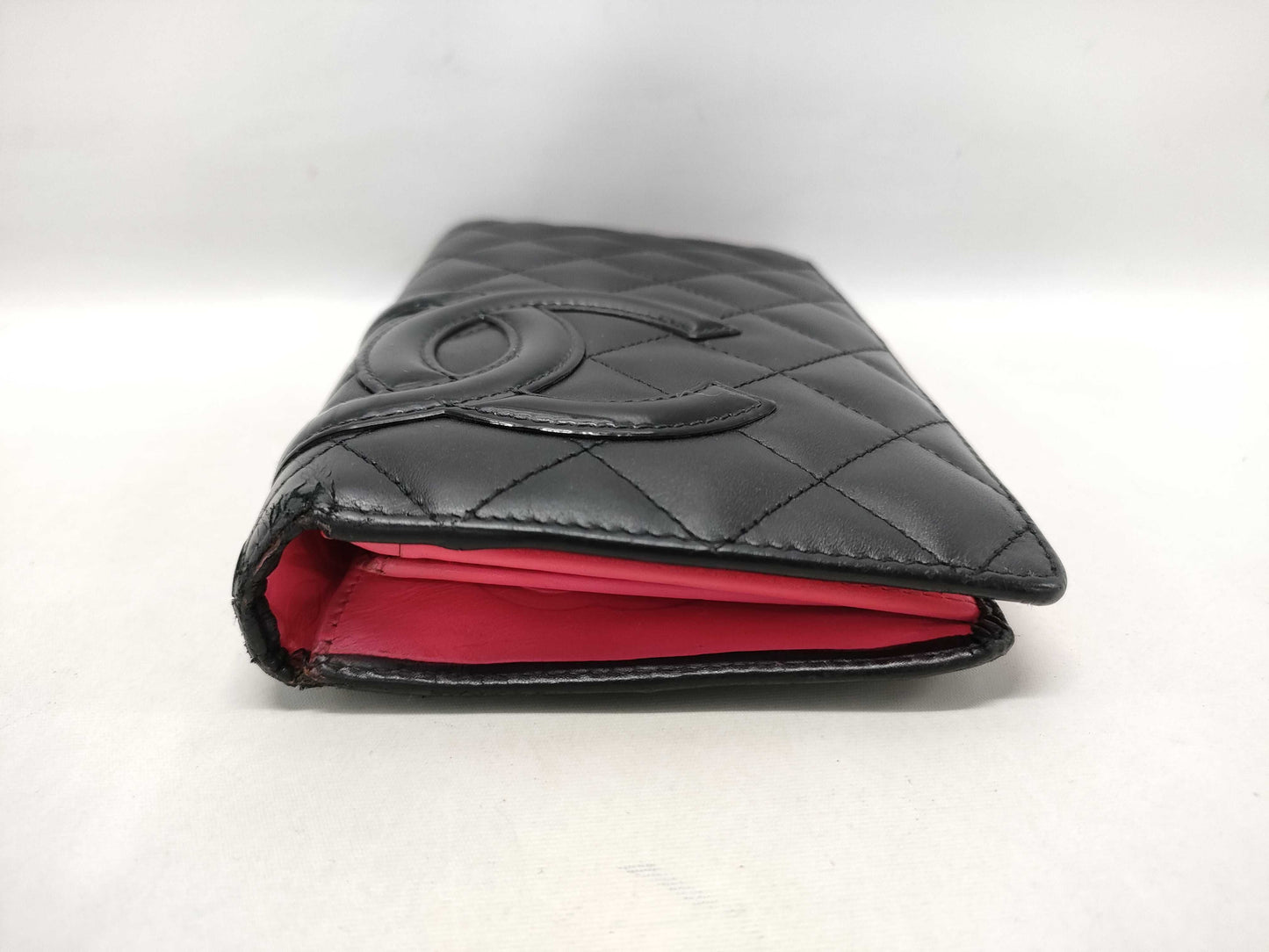 CHANEL Cambon Bifold Wallet with Coco Mark Patent, Black and Pink, 14th Series