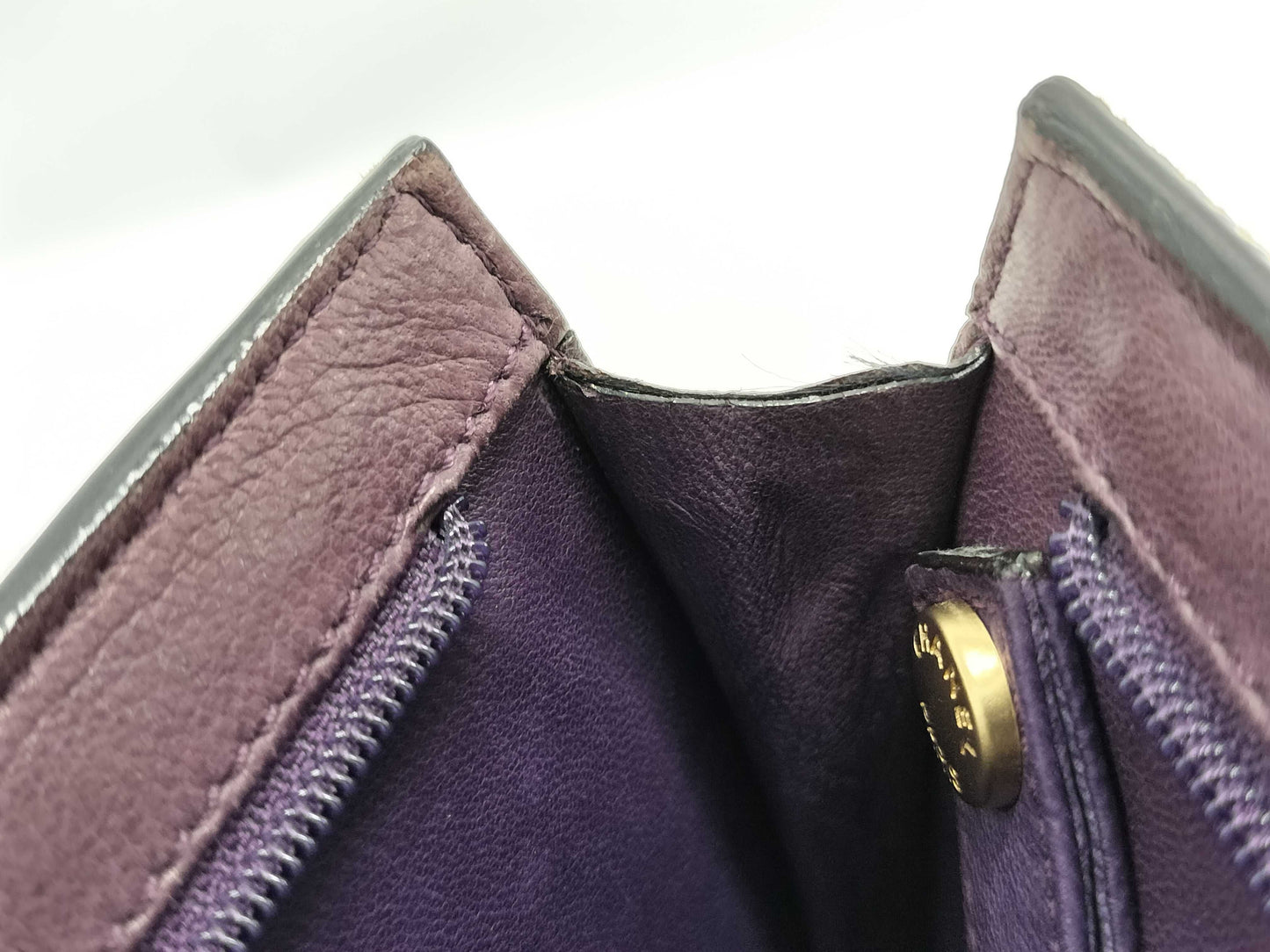 CHANEL Harako CO Mark Clutch Bag Beige Purple No. 6 Pouch